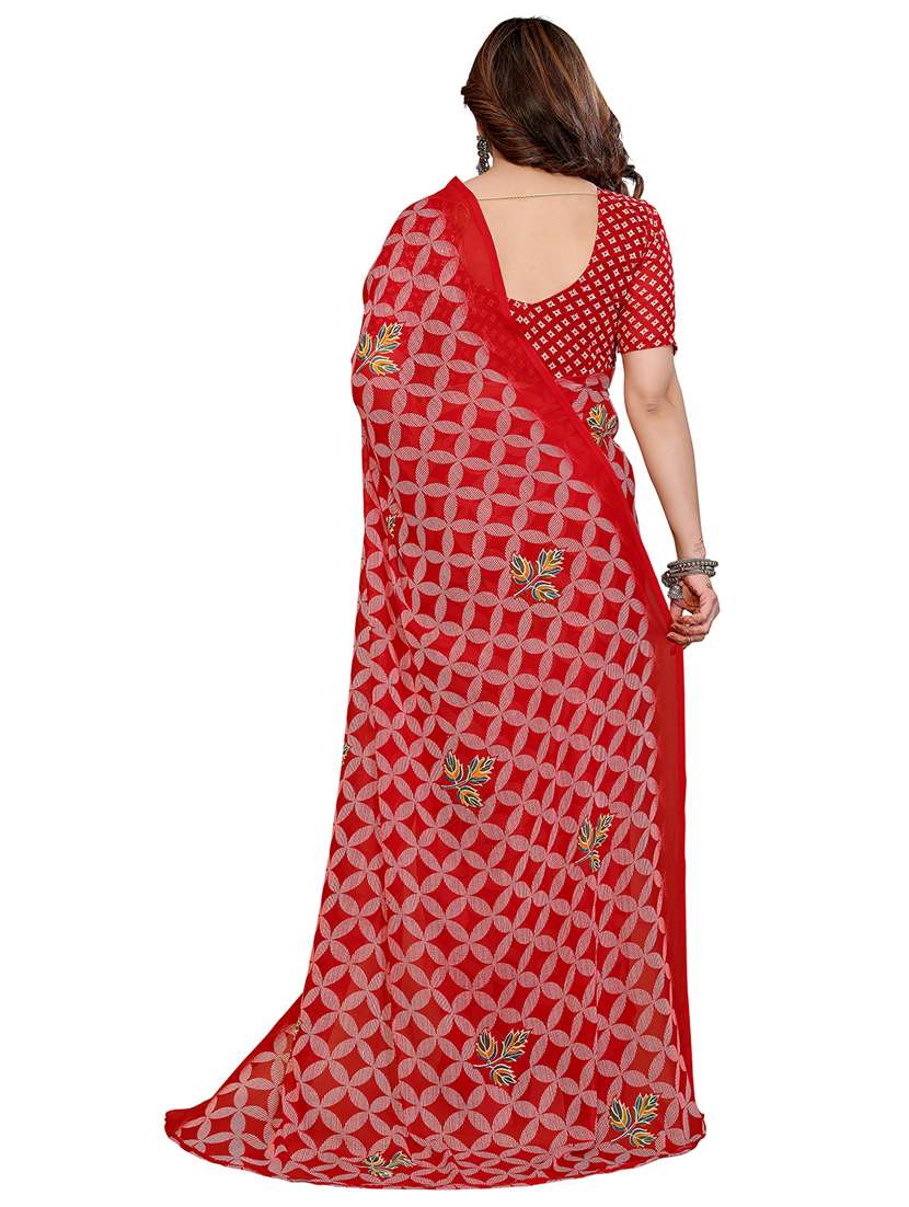 women printed casual wear saree with blouse - 22384744 -  Standard Image - 4