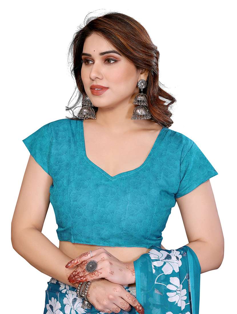 women printed casual wear saree with blouse - 22384745 -  Standard Image - 4