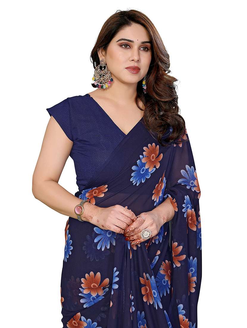 women printed casual wear saree with blouse - 22384749 -  Standard Image - 1
