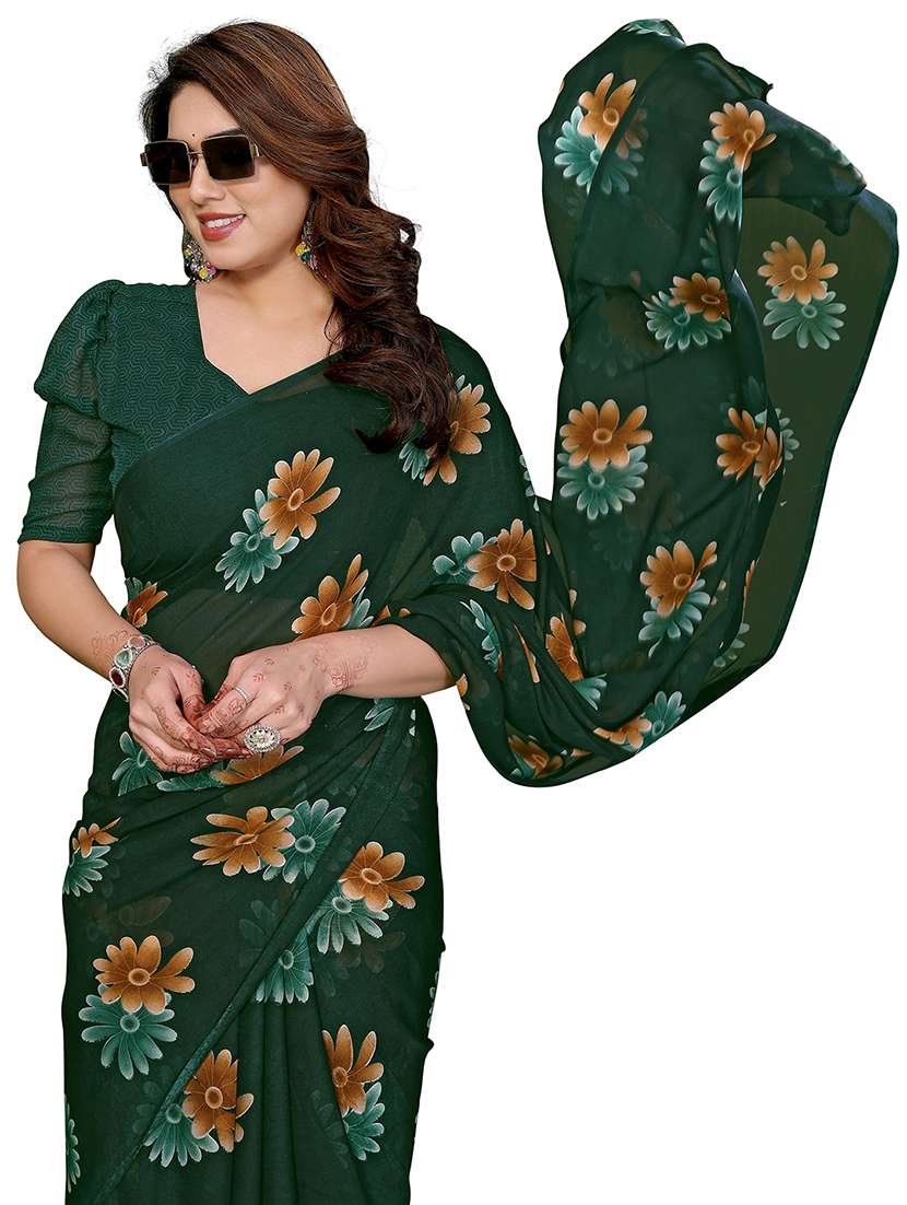 women printed casual wear saree with blouse - 22384751 -  Standard Image - 1