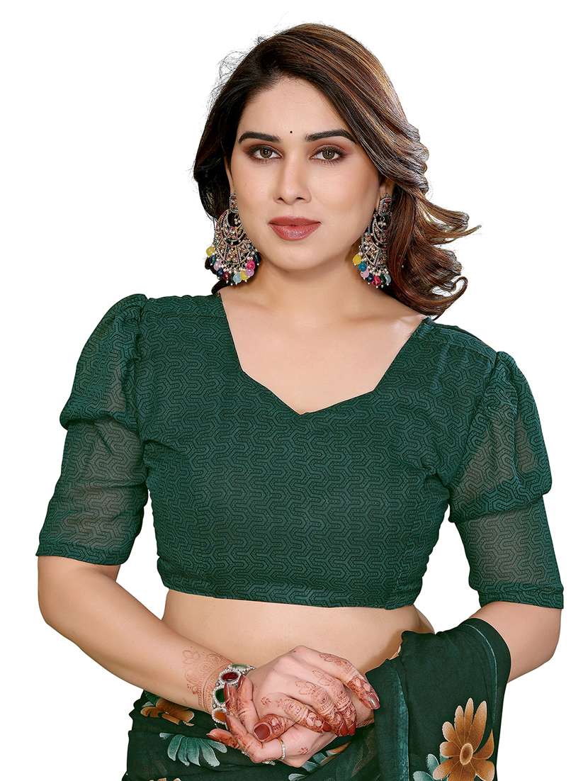 women printed casual wear saree with blouse - 22384751 -  Standard Image - 4