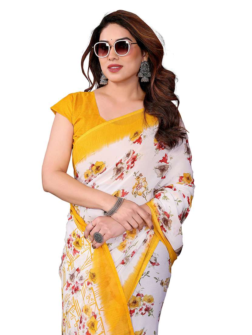 women printed casual wear saree with blouse - 22384754 -  Standard Image - 1