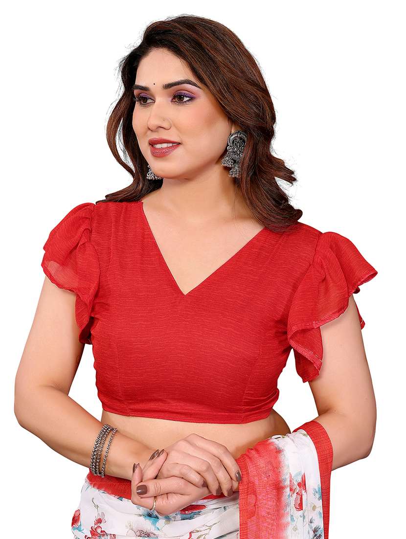 women printed casual wear saree with blouse - 22384756 -  Standard Image - 4