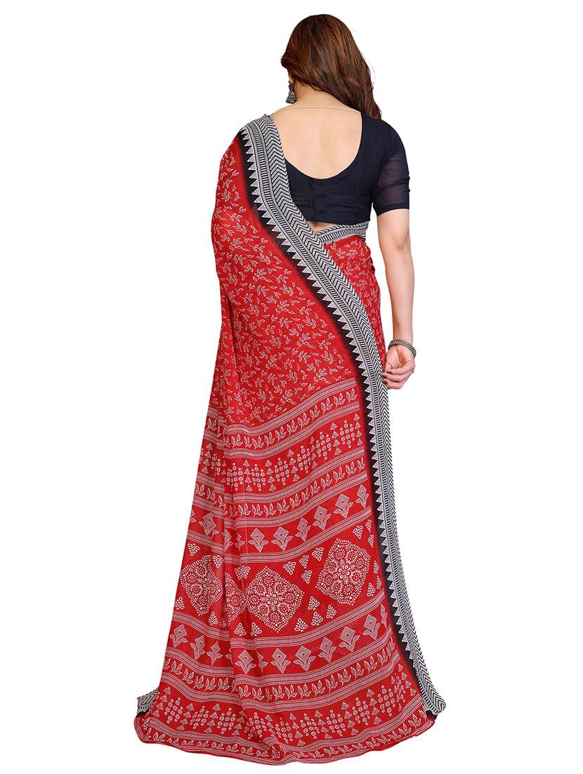 women printed casual wear saree with blouse - 22384770 -  Standard Image - 4
