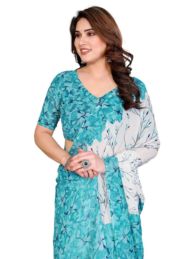 women printed casual wear saree with blouse - 22384773 -  Standard Image - 1