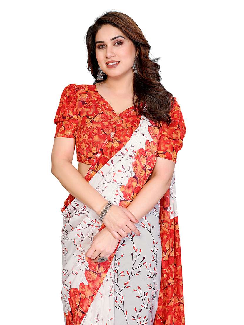 women printed casual wear saree with blouse - 22384774 -  Standard Image - 1