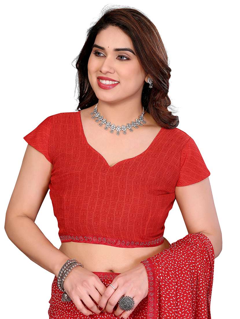 women printed casual wear saree with blouse - 22384805 -  Standard Image - 4
