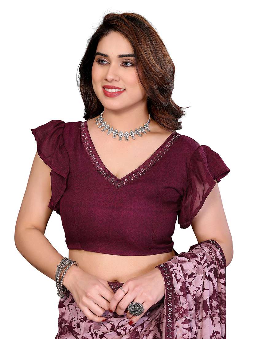 women printed casual wear saree with blouse - 22384811 -  Standard Image - 4
