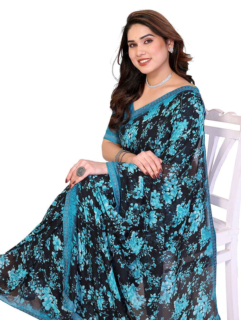 women printed casual wear saree with blouse - 22384818 -  Standard Image - 1