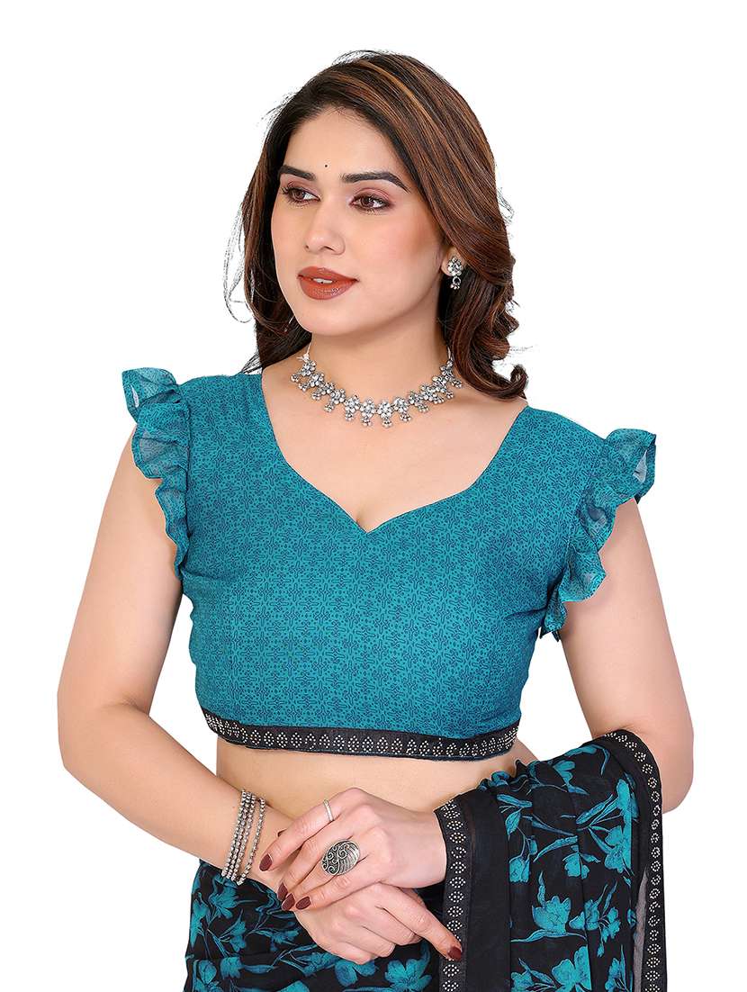 women printed casual wear saree with blouse - 22384822 -  Standard Image - 4