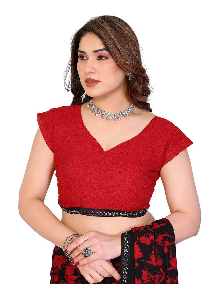 Women Printed Casual Wear Saree With Blouse - 22384825 -  Standard Image - 4