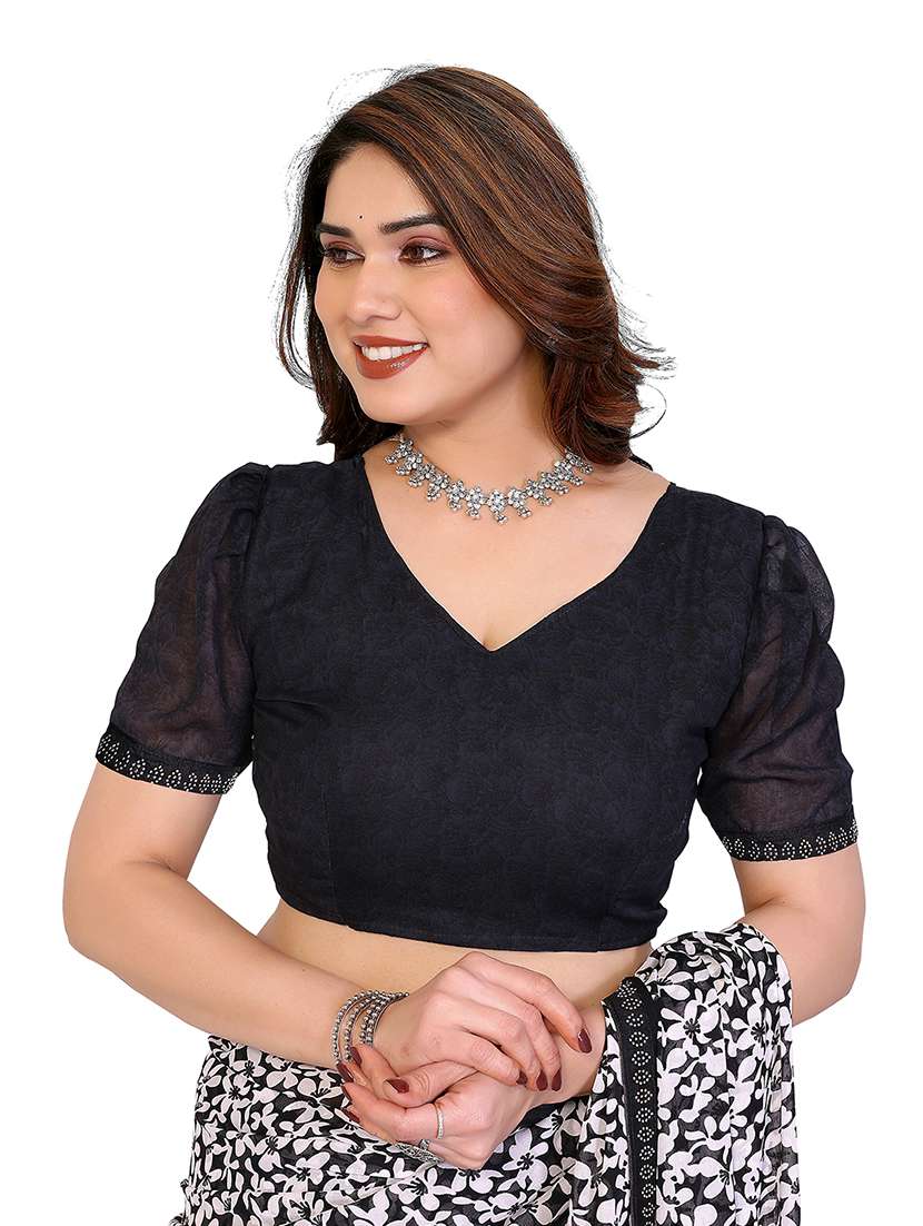 women printed casual wear saree with blouse - 22384826 -  Standard Image - 4