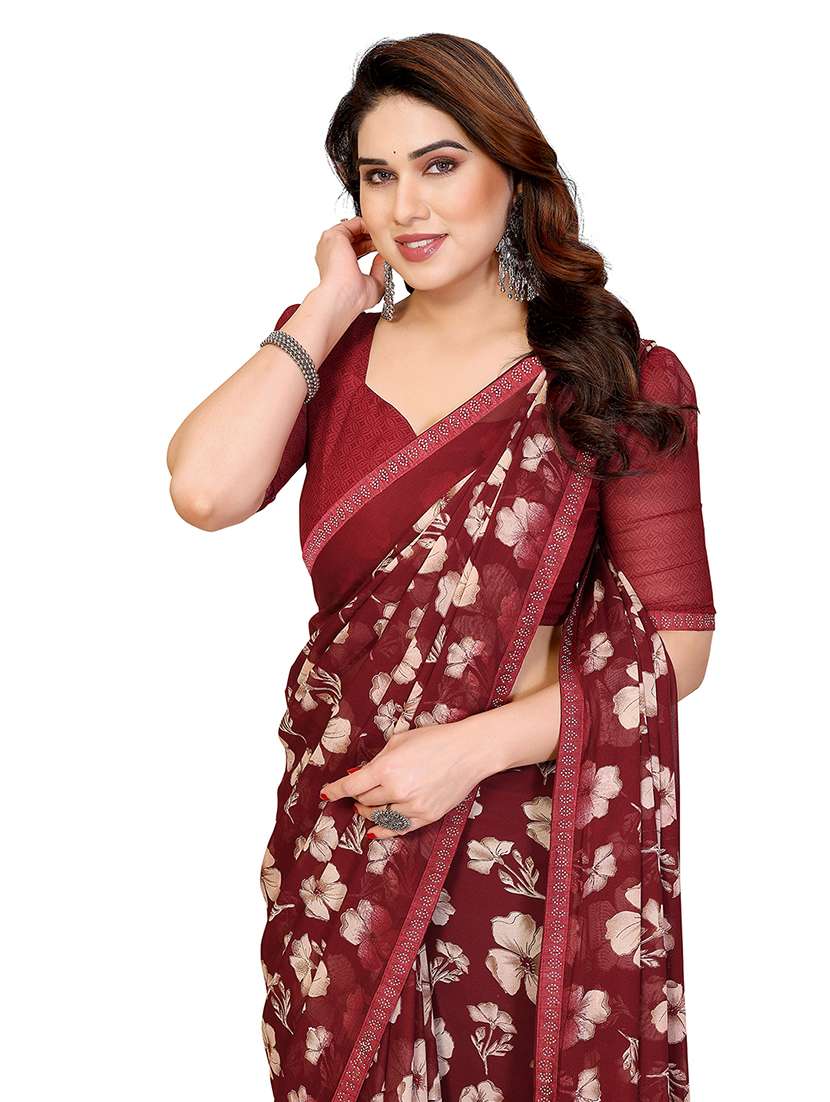 women printed casual wear saree with blouse - 22384831 -  Standard Image - 1