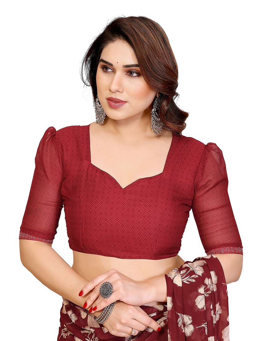 women printed casual wear saree with blouse - 22384831 -  Standard Image - 4