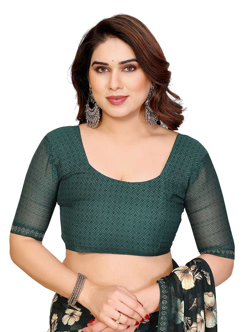 women printed casual wear saree with blouse - 22384832 -  Standard Image - 4