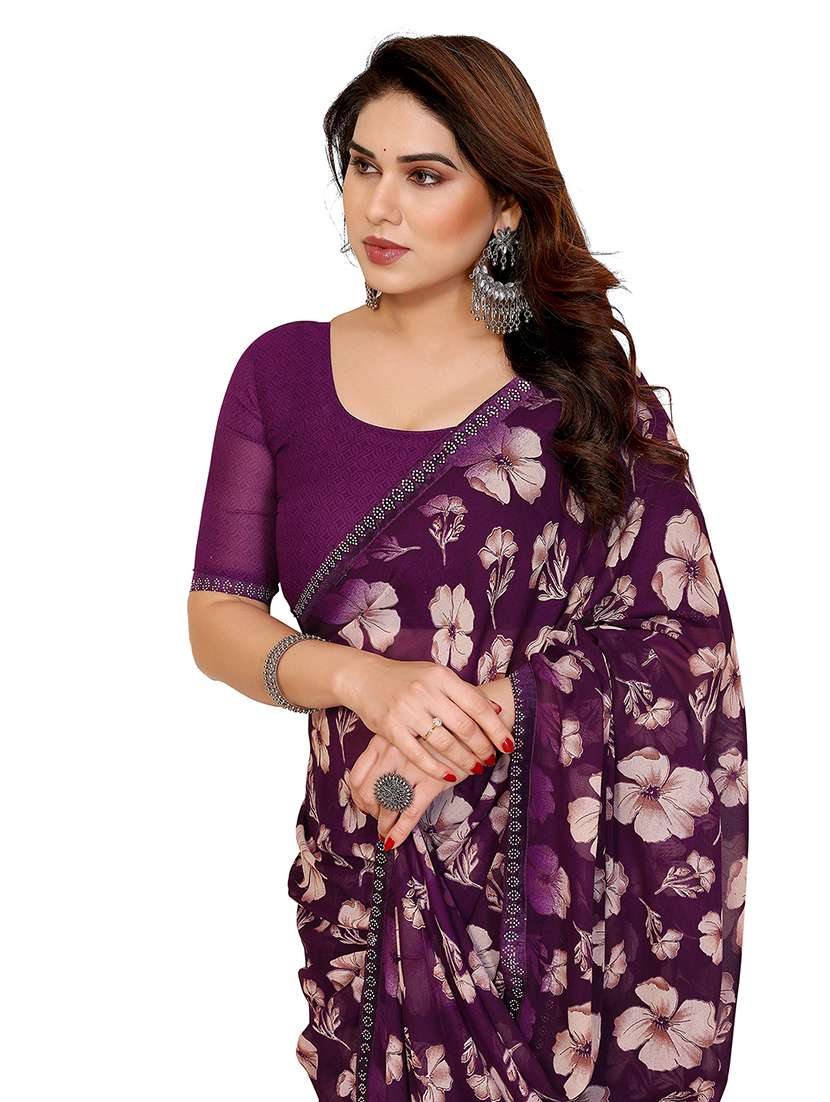 women printed casual wear saree with blouse - 22384833 -  Standard Image - 1