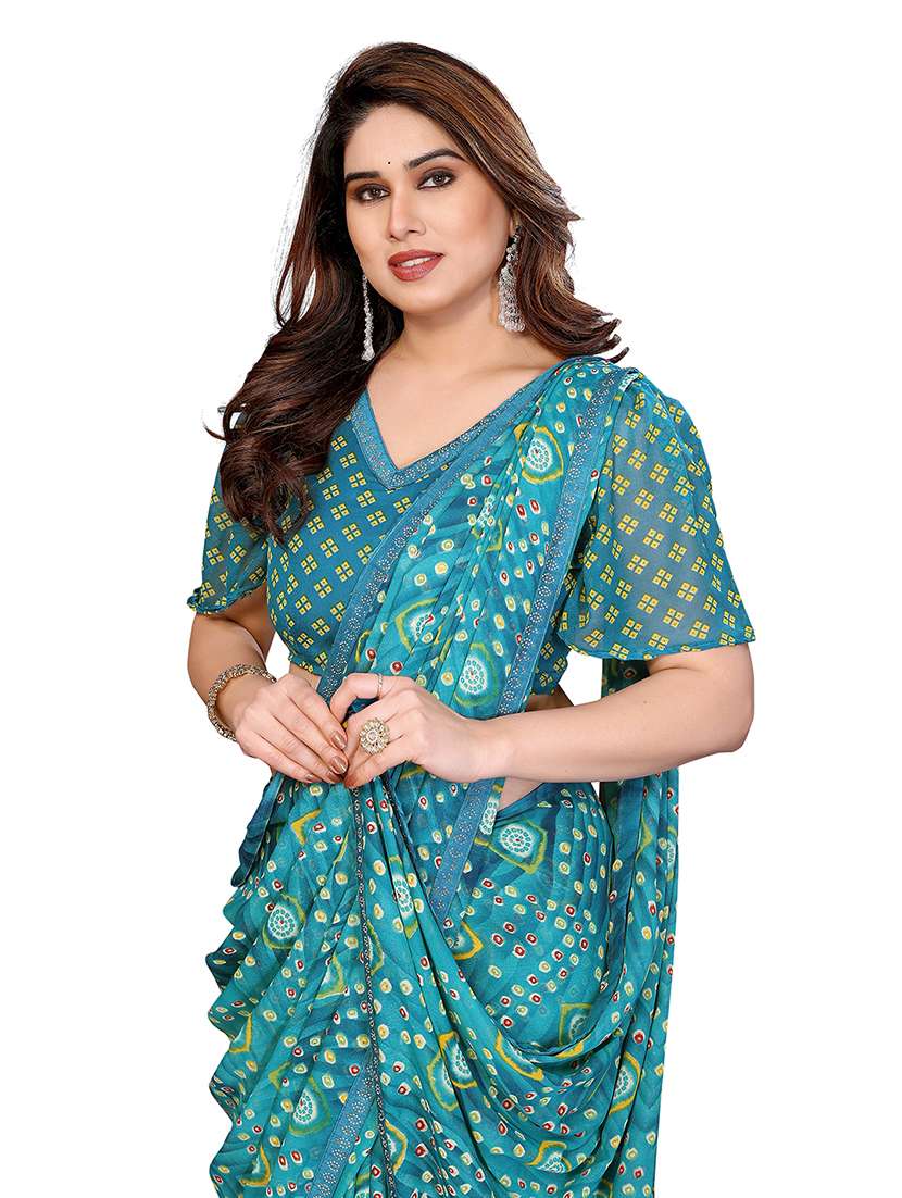 women printed casual wear saree with blouse - 22384839 -  Standard Image - 1
