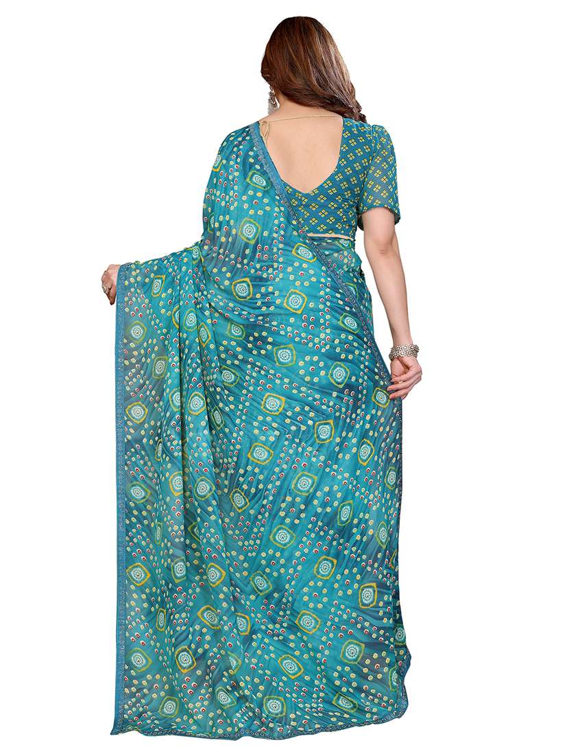 women printed casual wear saree with blouse - 22384839 -  Standard Image - 4