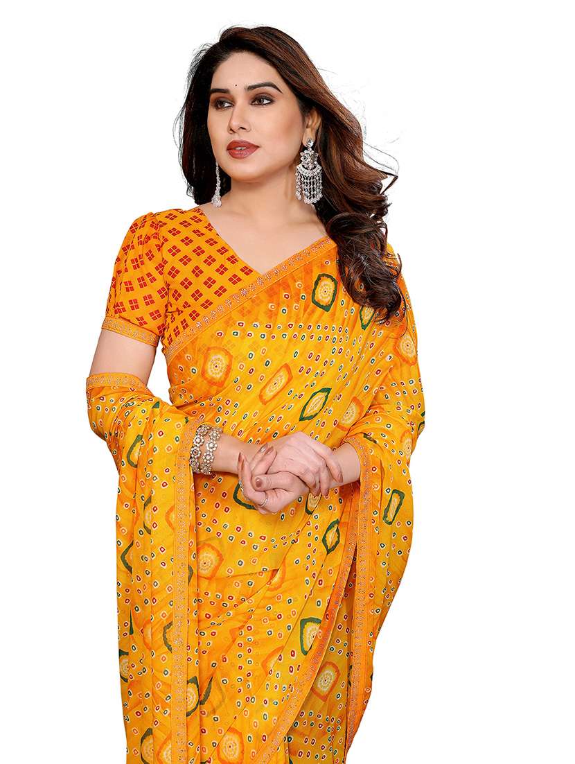 women printed casual wear saree with blouse - 22384840 -  Standard Image - 1