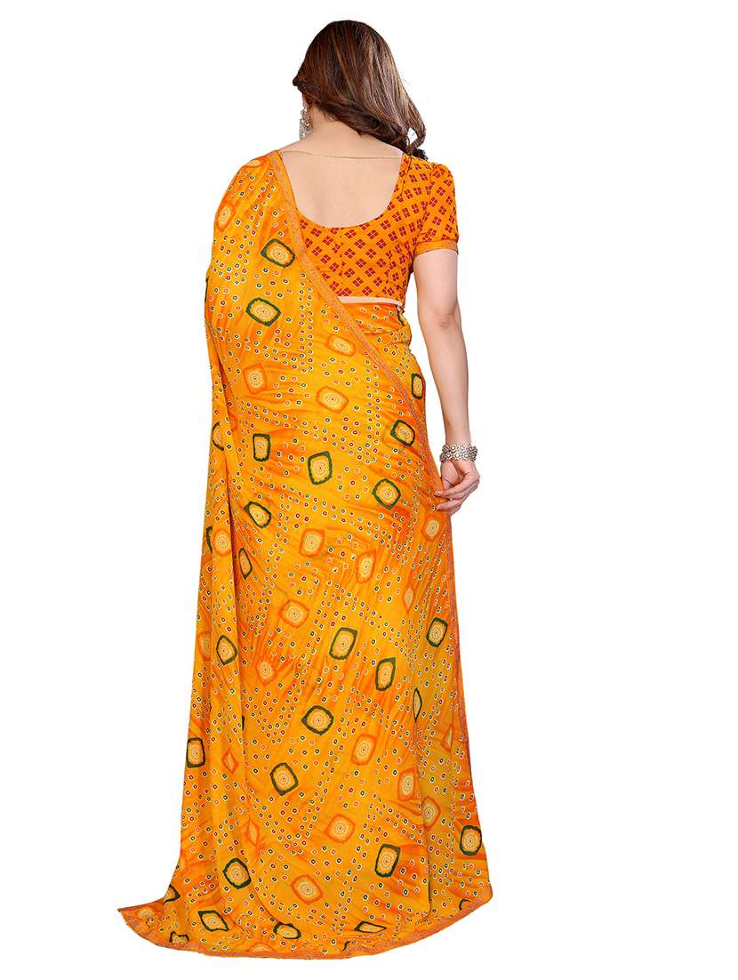 women printed casual wear saree with blouse - 22384840 -  Standard Image - 4