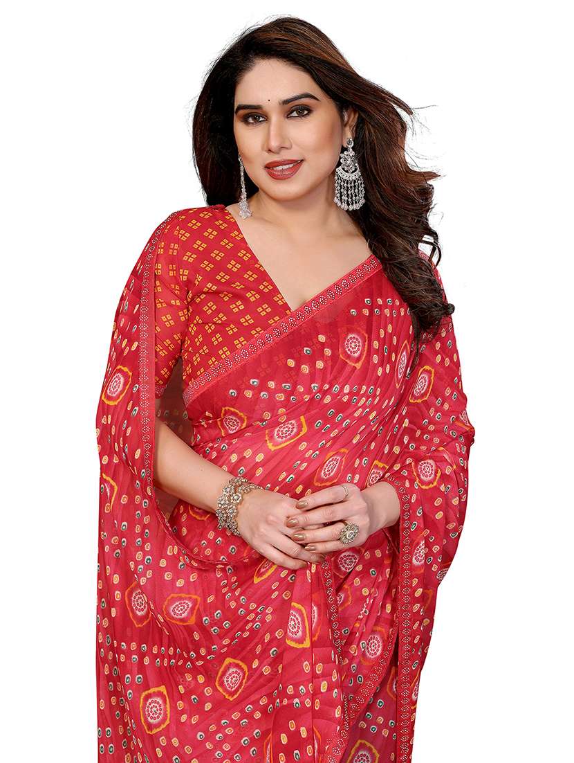 women printed casual wear saree with blouse - 22384844 -  Standard Image - 1