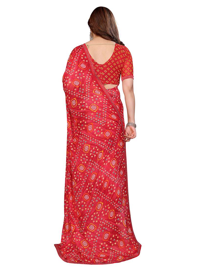 women printed casual wear saree with blouse - 22384844 -  Standard Image - 4