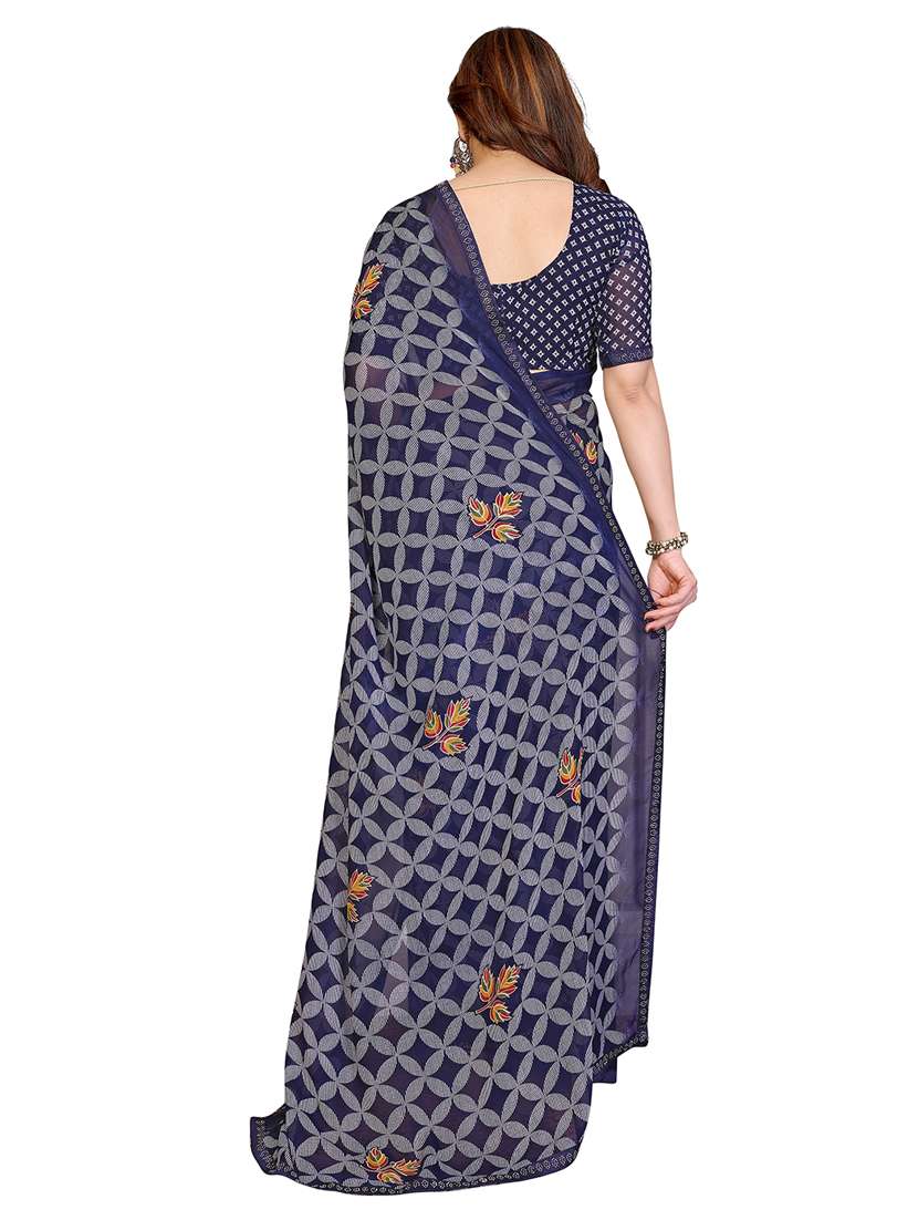 women printed casual wear saree with blouse - 22384849 -  Standard Image - 4