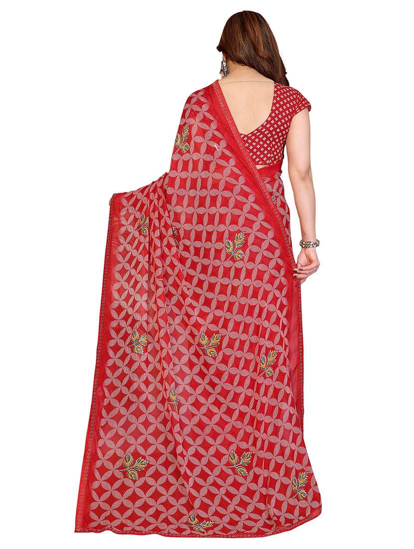 women printed casual wear saree with blouse - 22384853 -  Standard Image - 4