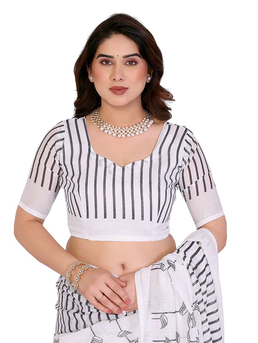 women printed casual wear saree with blouse - 22384877 -  Standard Image - 4