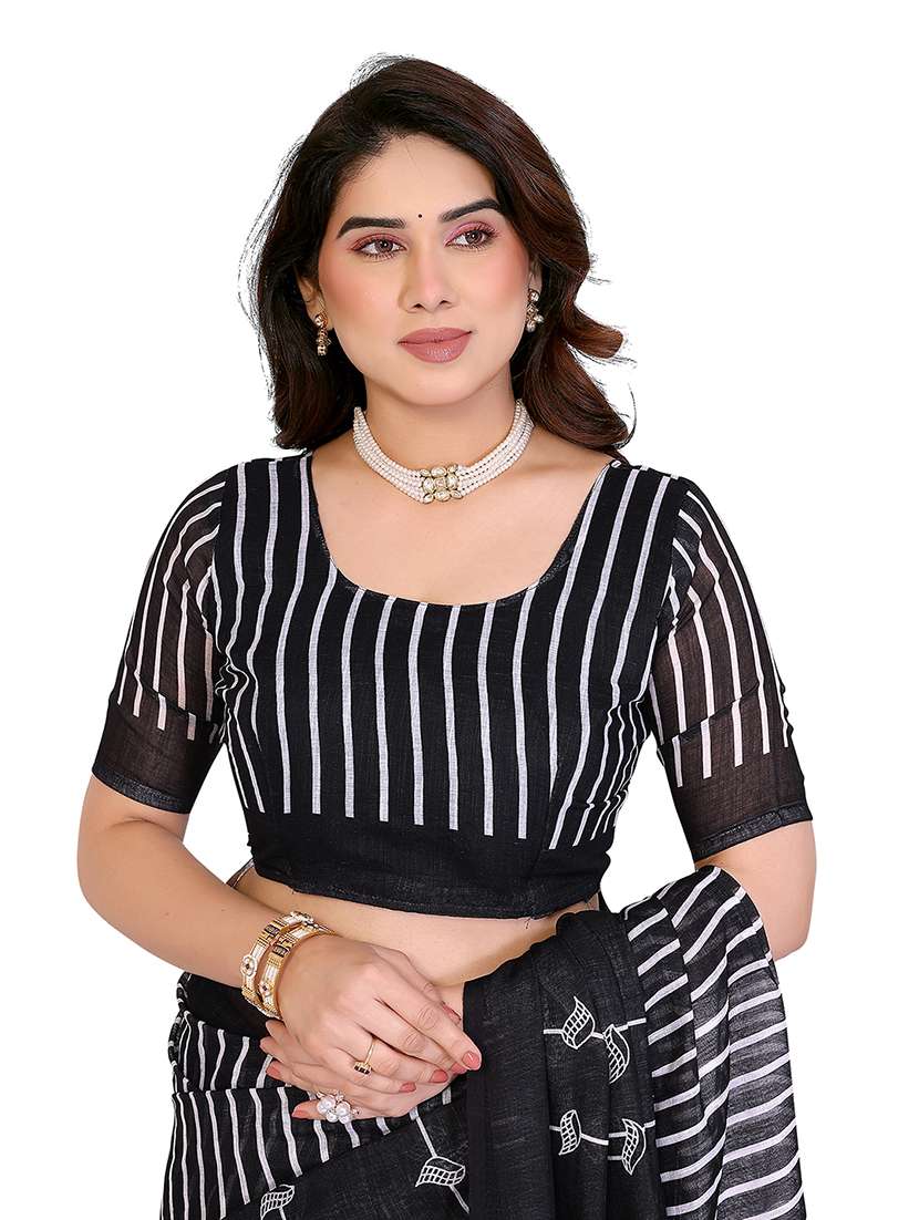 women printed casual wear saree with blouse - 22384878 -  Standard Image - 4