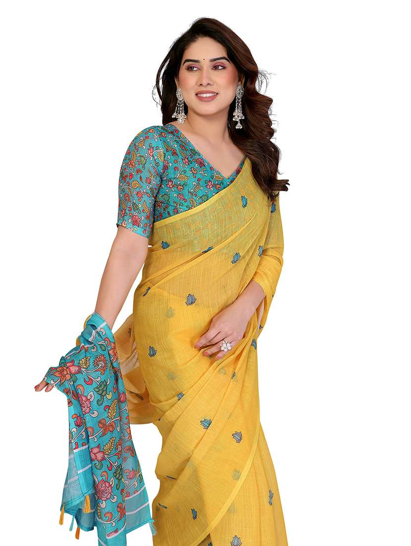 women printed casual wear saree with blouse - 22384879 -  Standard Image - 1