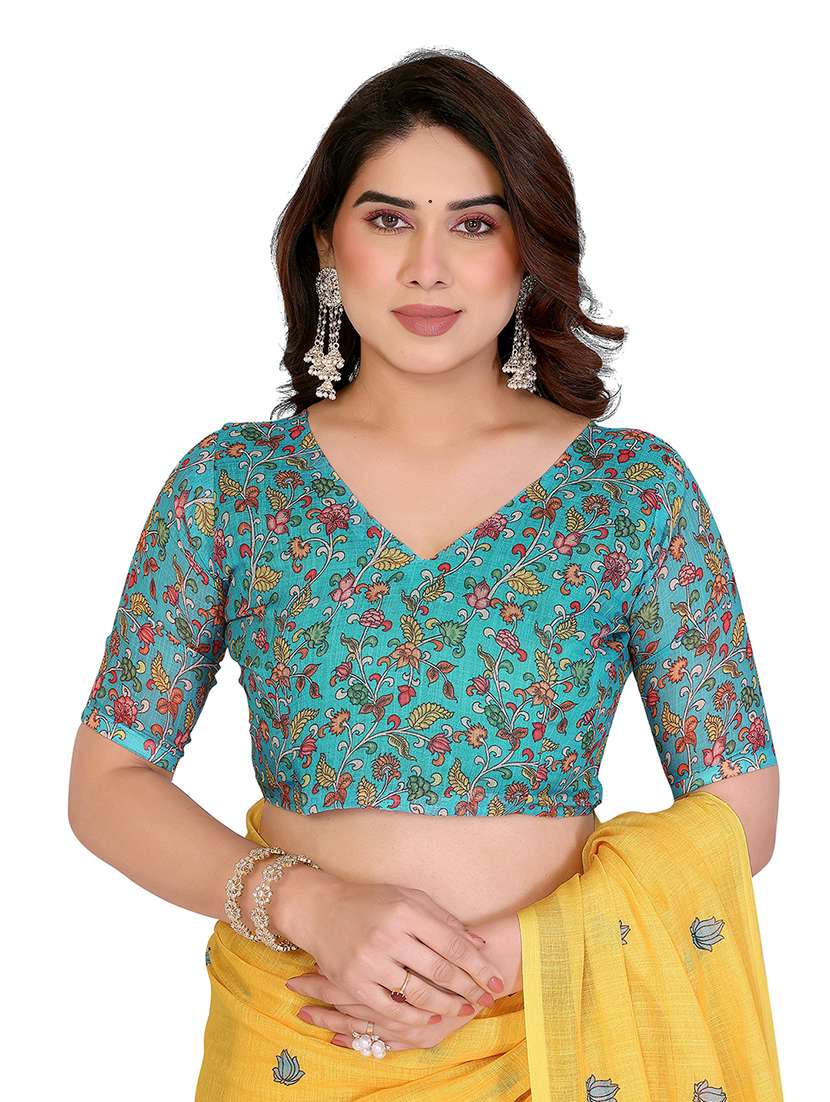 women printed casual wear saree with blouse - 22384879 -  Standard Image - 4