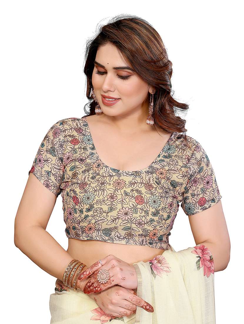 women printed casual wear saree with blouse - 22384880 -  Standard Image - 4