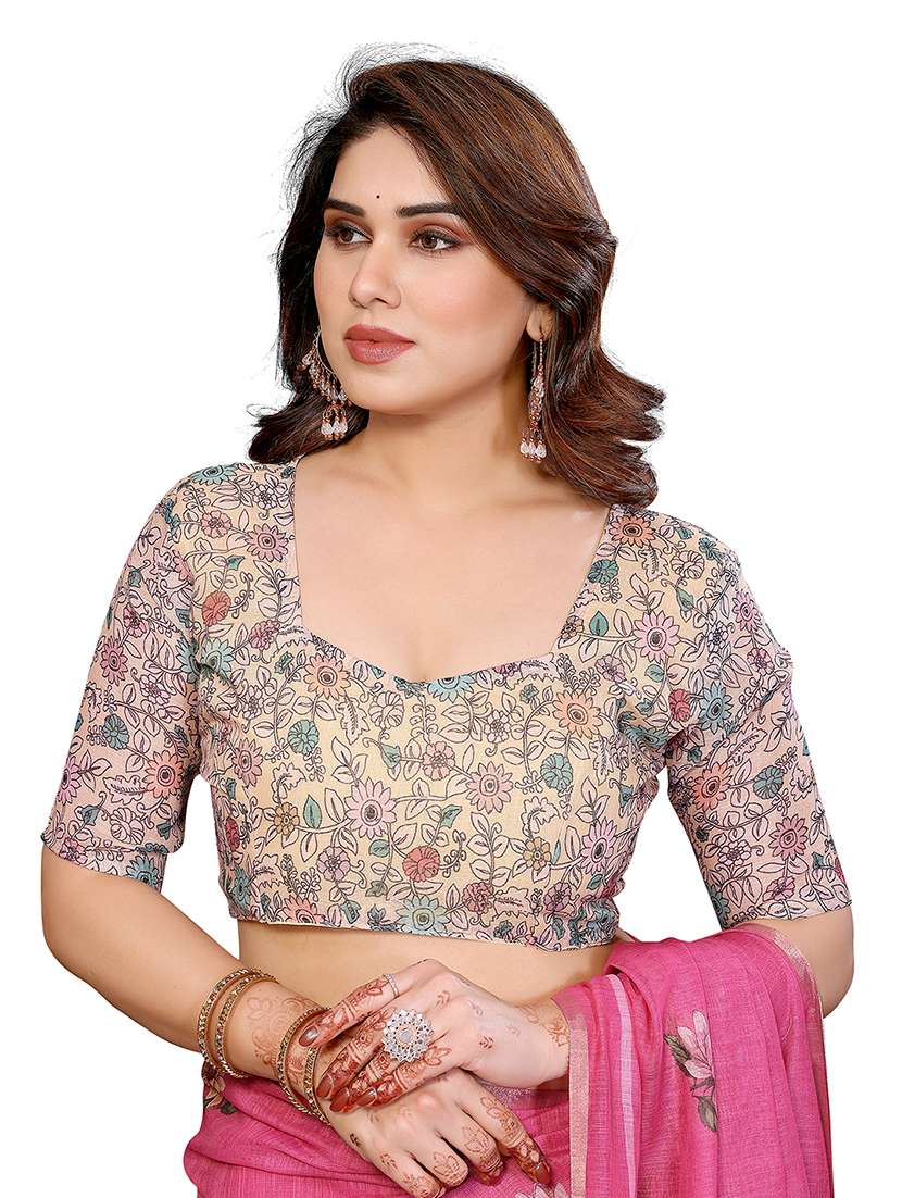 women printed casual wear saree with blouse - 22384882 -  Standard Image - 4