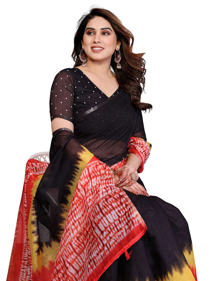 women printed casual wear saree with blouse - 22384887 -  Standard Image - 1