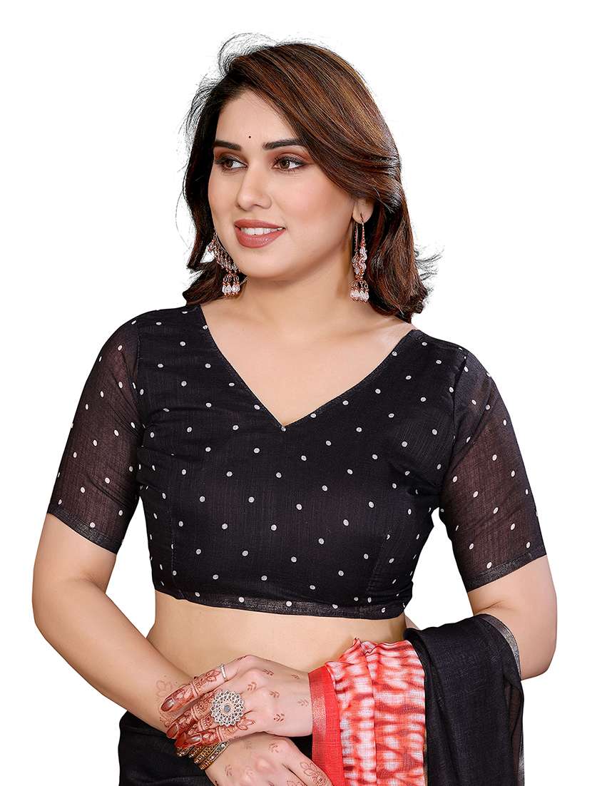 women printed casual wear saree with blouse - 22384887 -  Standard Image - 4