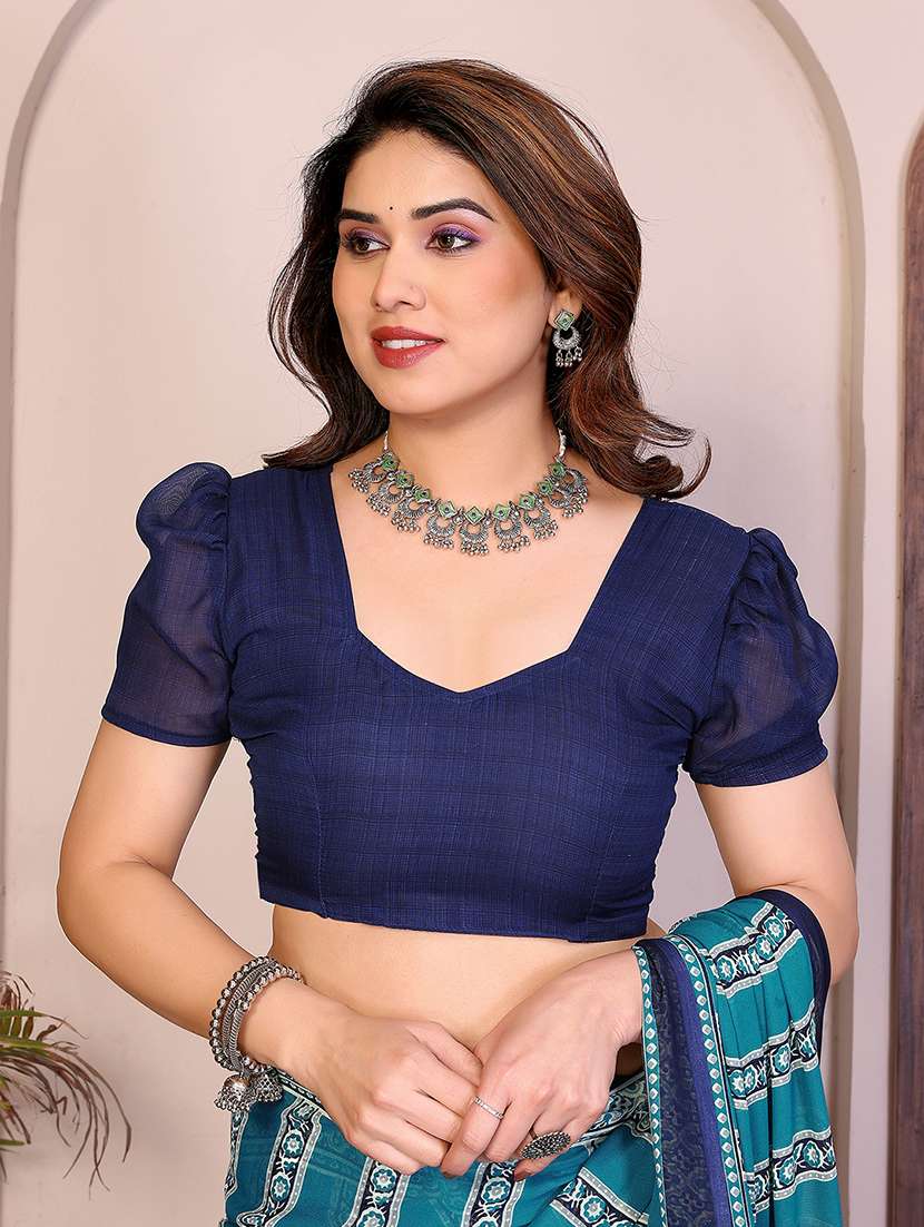 women printed casual wear saree with blouse - 22384910 -  Standard Image - 4