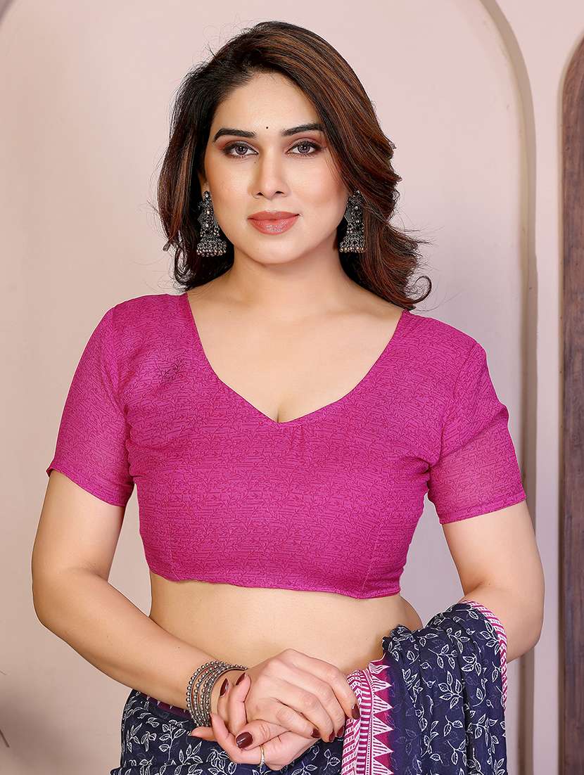 women printed casual wear saree with blouse - 22384952 -  Standard Image - 4