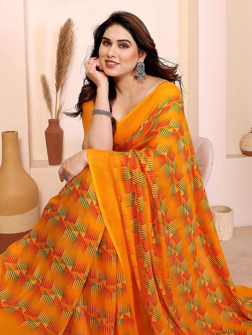 women printed casual wear saree with blouse - 22384964 -  Standard Image - 1