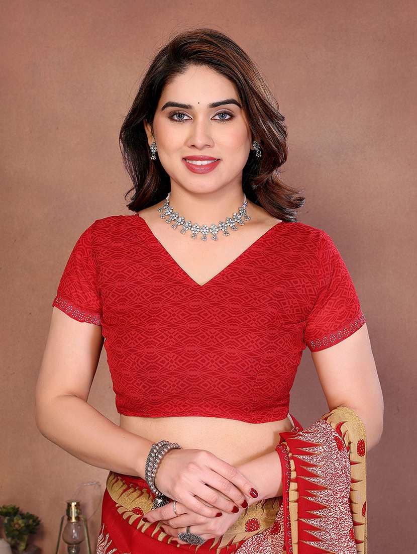 women printed casual wear saree with blouse - 22384995 -  Standard Image - 4