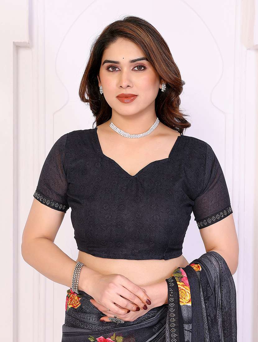 women printed casual wear saree with blouse - 22384997 -  Standard Image - 4