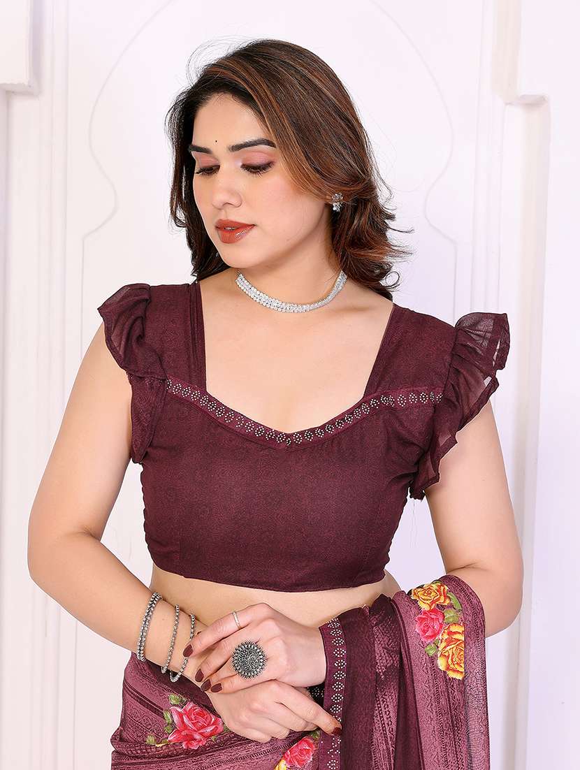 women printed casual wear saree with blouse - 22384999 -  Standard Image - 4