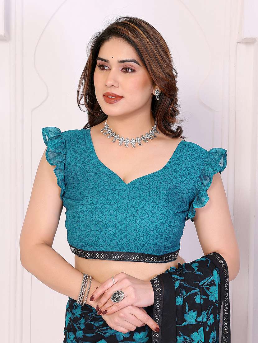 women printed casual wear saree with blouse - 22385004 -  Standard Image - 4