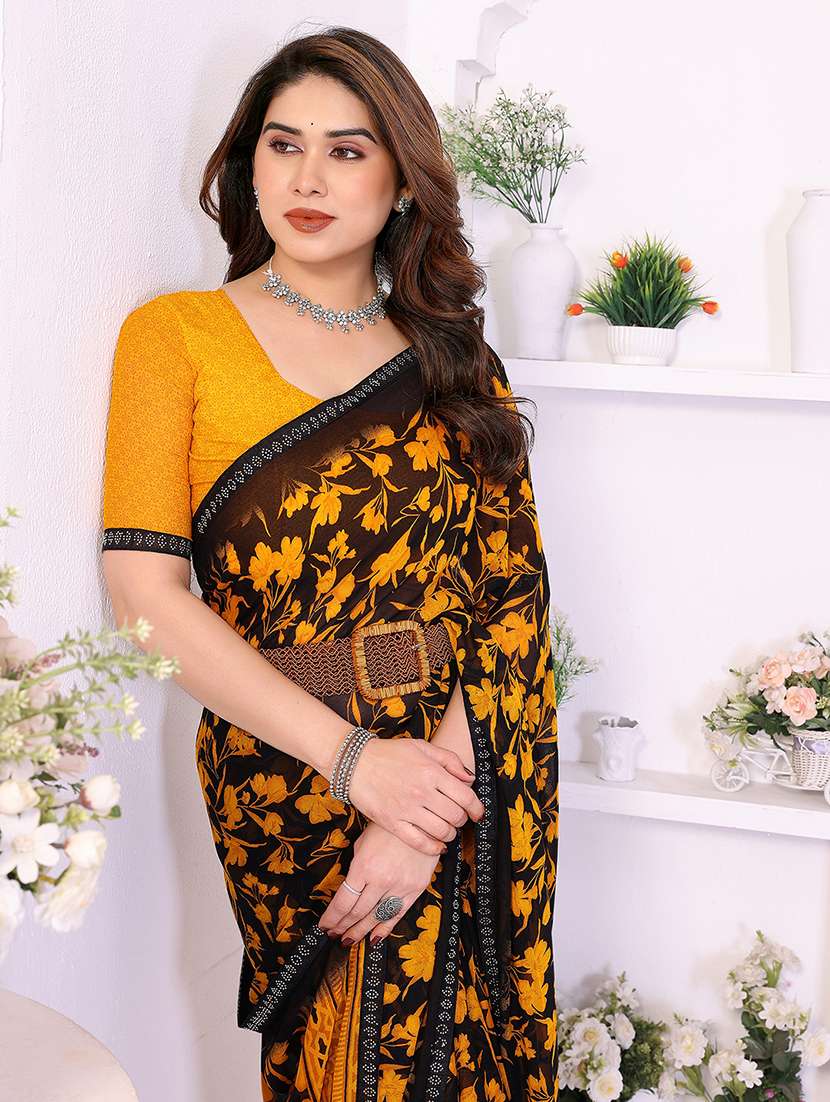 women printed casual wear saree with blouse - 22385005 -  Standard Image - 1