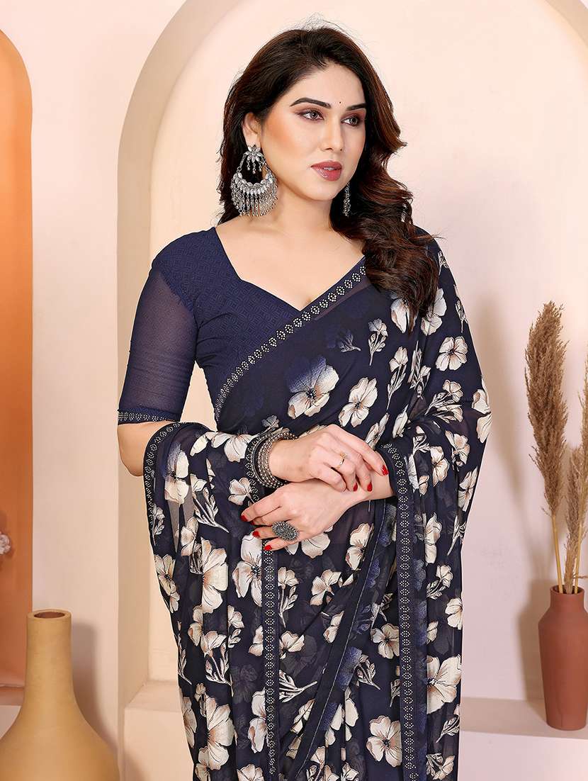 women printed casual wear saree with blouse - 22385012 -  Standard Image - 1
