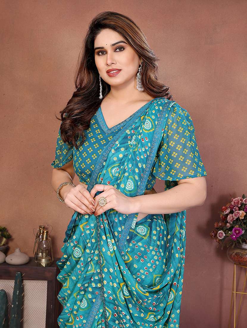women printed casual wear saree with blouse - 22385021 -  Standard Image - 1