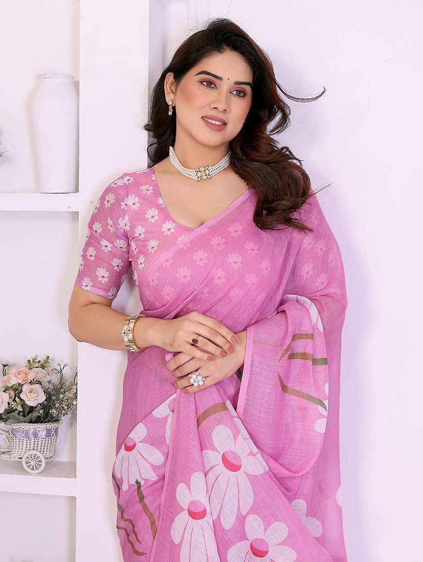 women printed casual wear saree with blouse - 22385054 -  Standard Image - 1
