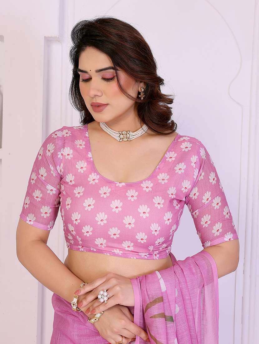 women printed casual wear saree with blouse - 22385054 -  Standard Image - 4