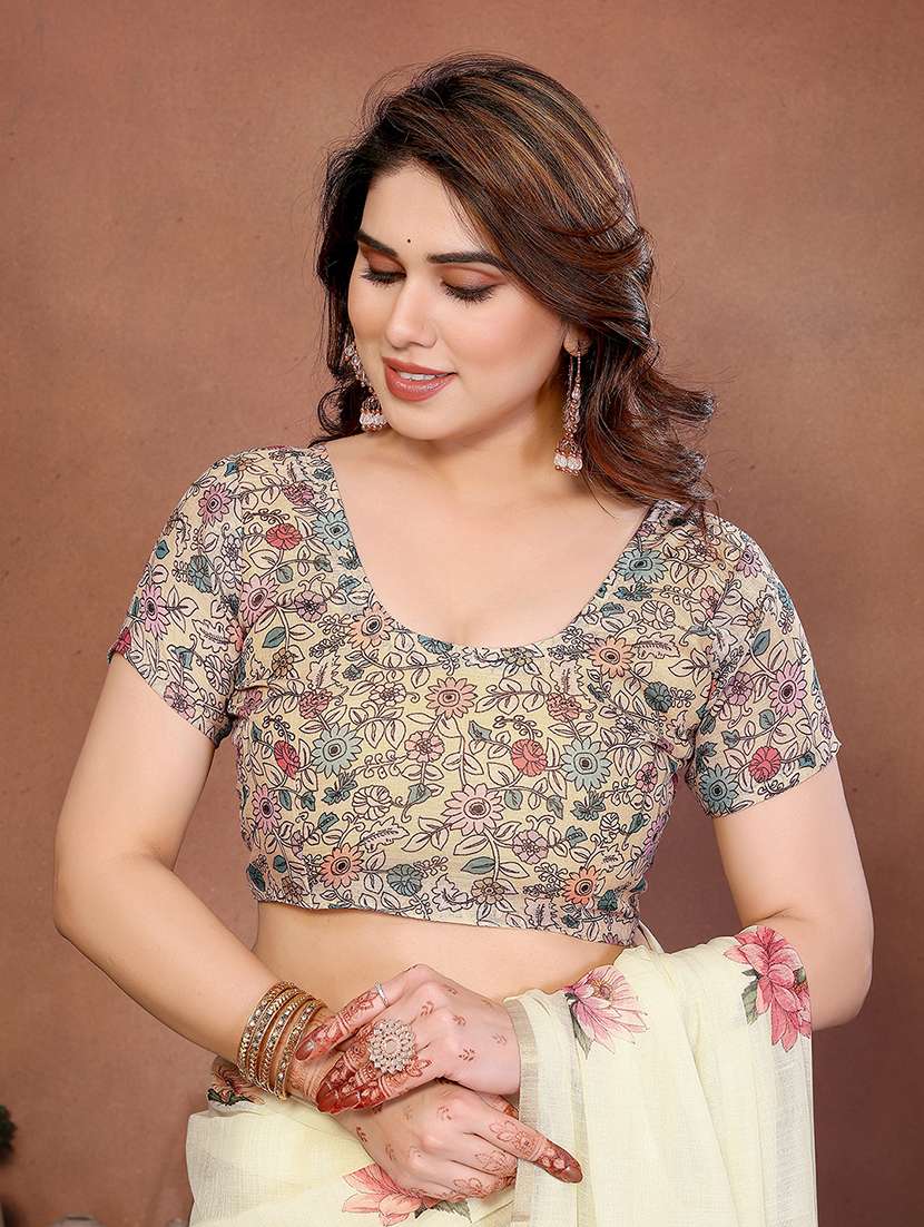 women printed casual wear saree with blouse - 22385062 -  Standard Image - 4