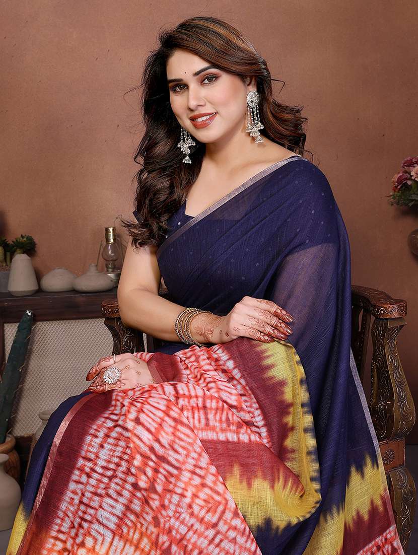 women printed casual wear saree with blouse - 22385066 -  Standard Image - 1